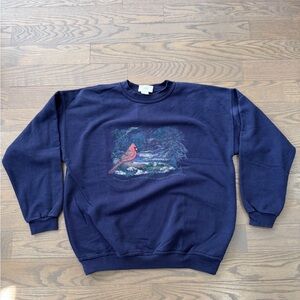 Northern Reflections Navy Sweater with Cardinal Motif